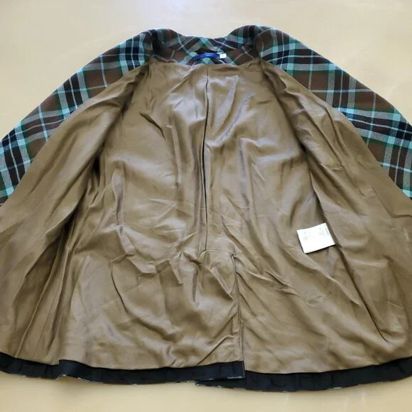 Givenchy Vintage 90's Multi-Color Plaid Women's Wool Blazer Logo Buttons Size 44 - Picture 7 of 16